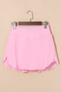Solid Pocketed Crossover High Waist Swim Skort